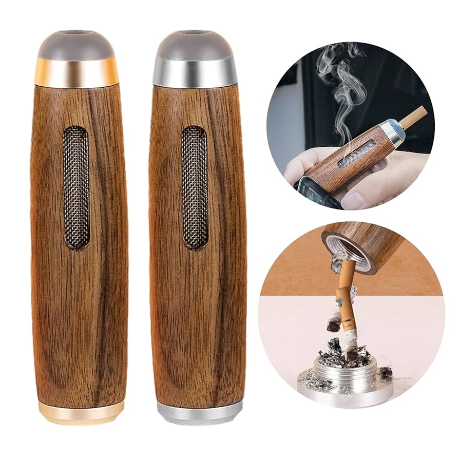 Porte-cigarette anti-suie en bois pour voiture