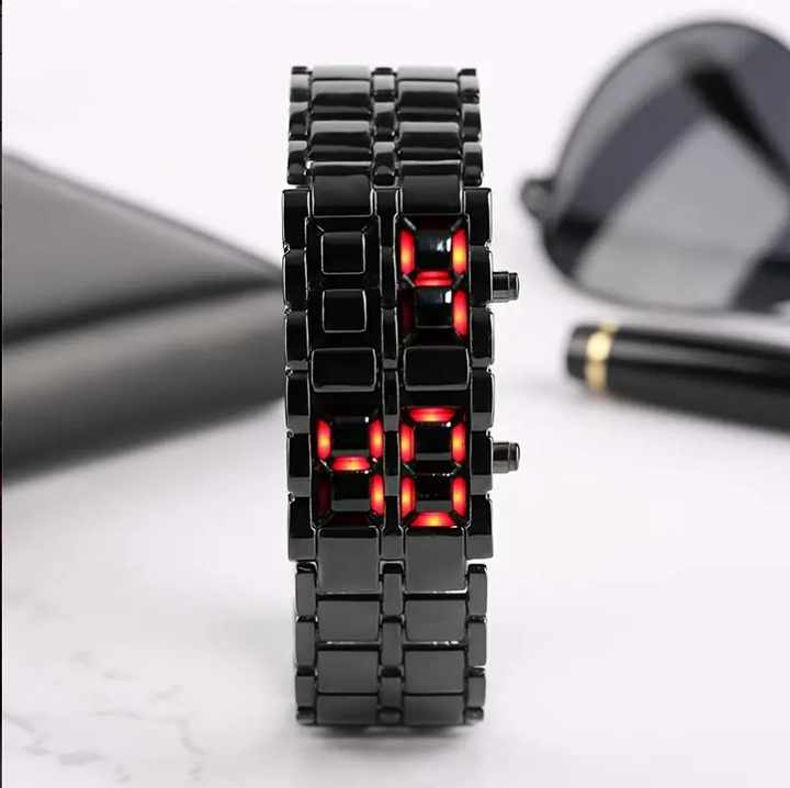 Montre Électrique En Acier Inoxydable