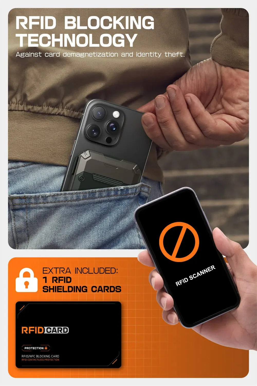 محفظة مغناطيسية مع حامل هاتف ثلاثي القوائم