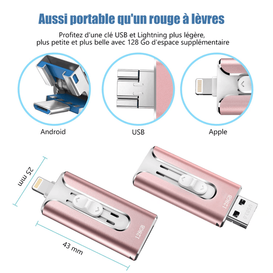 Clé USB portable 3 en 1