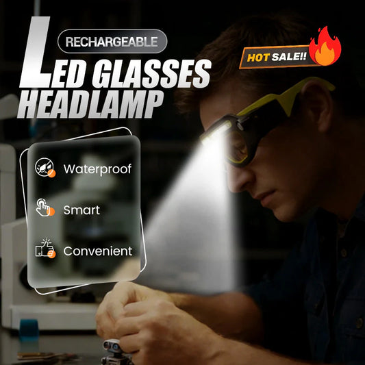 Lampe frontale LED rechargeable avec lunettes de protection