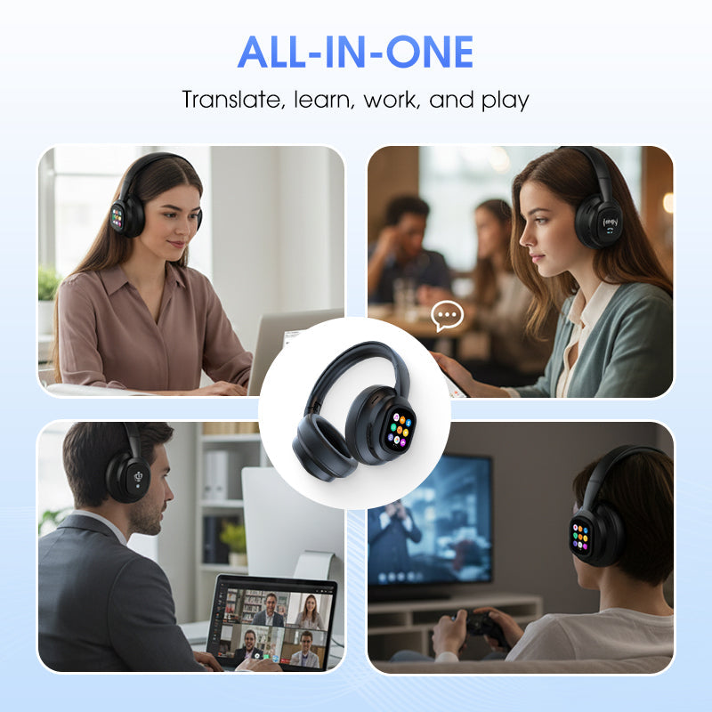 Casque Bluetooth AI avec écran LCD