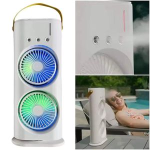 Ventilateur double portable avec fonction brumisation fraîche
