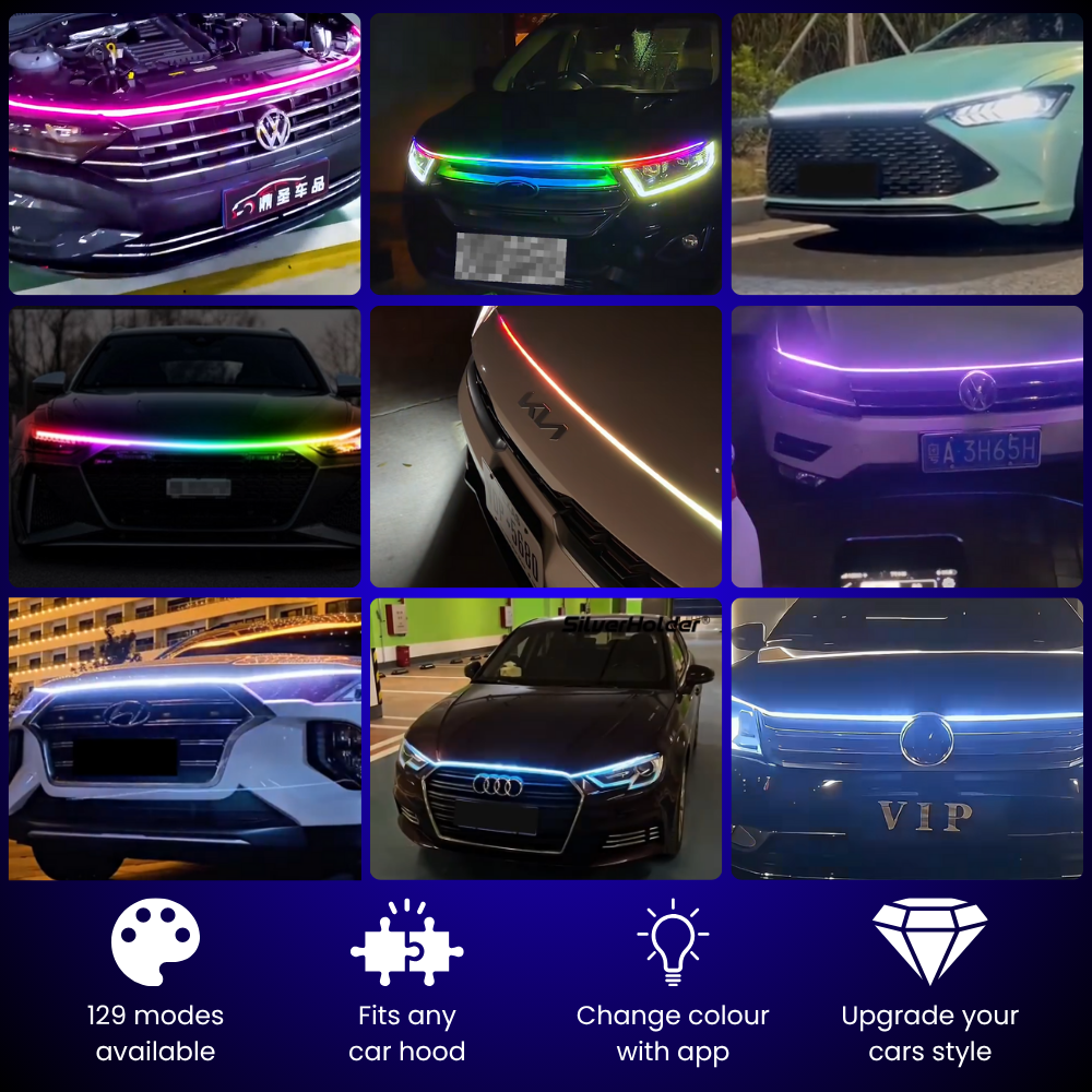 أضواء غطاء محرك السيارة الديناميكية