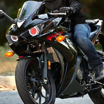 مصباح أمامي للدراجات النارية بتصميم عيون ليد ديناميكي