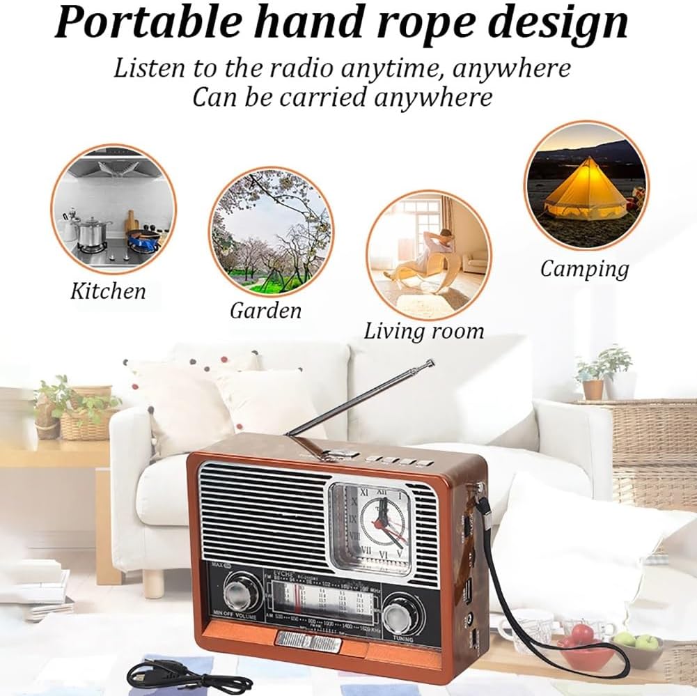 Réveil solaire LED Bluetooth avec lampe torche et radio