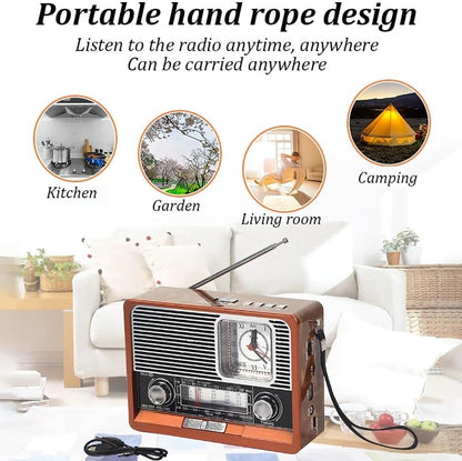 Réveil solaire LED Bluetooth avec lampe torche et radio