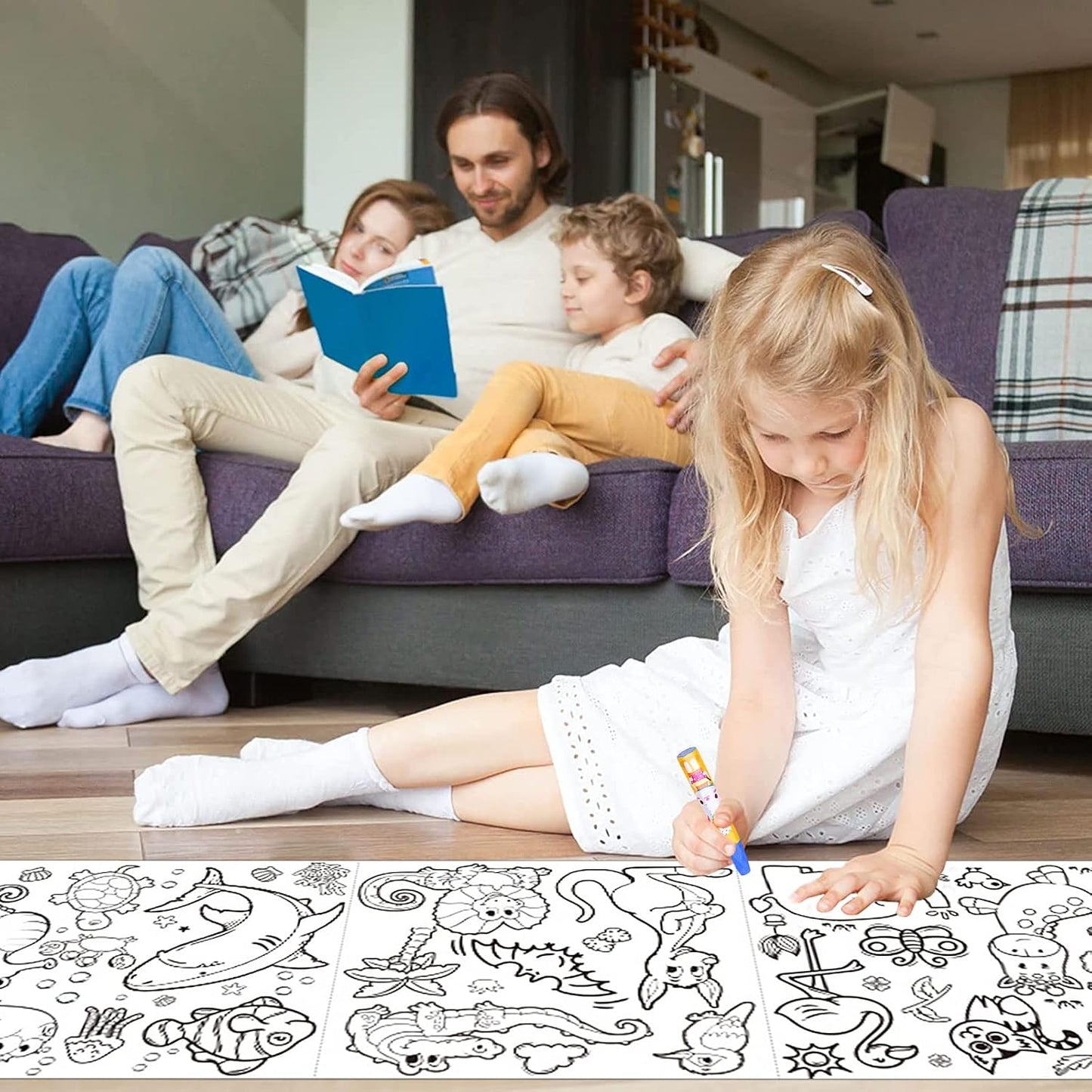 Rouleau de papier à dessin et coloriage pour enfants | 3 mètres