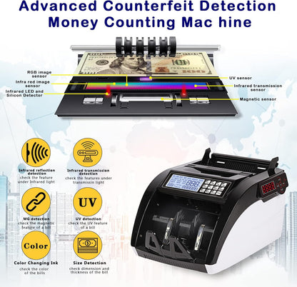 Machine de comptage de monnaie multinationale avec écran LCD