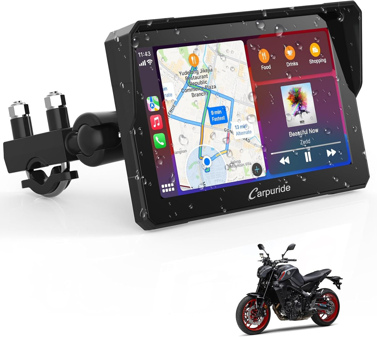 Écran CarPlay sans fil pour motos