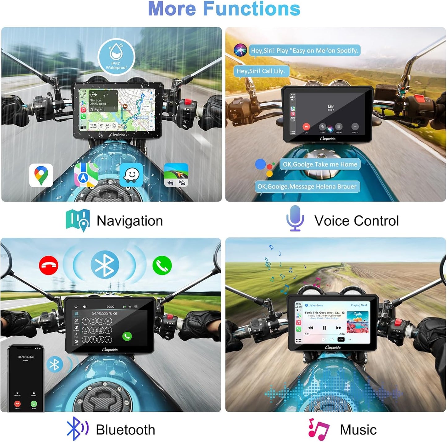 Écran CarPlay sans fil pour motos