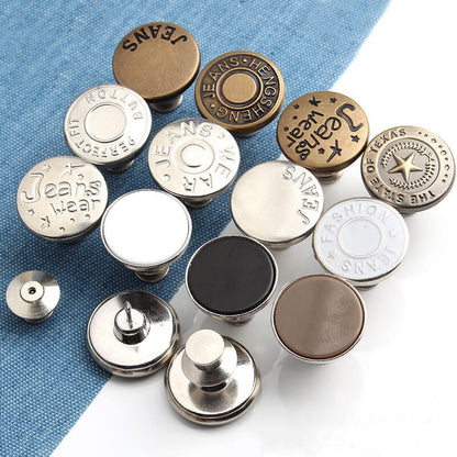 Ensemble de boutons de jeans amovibles sans couture