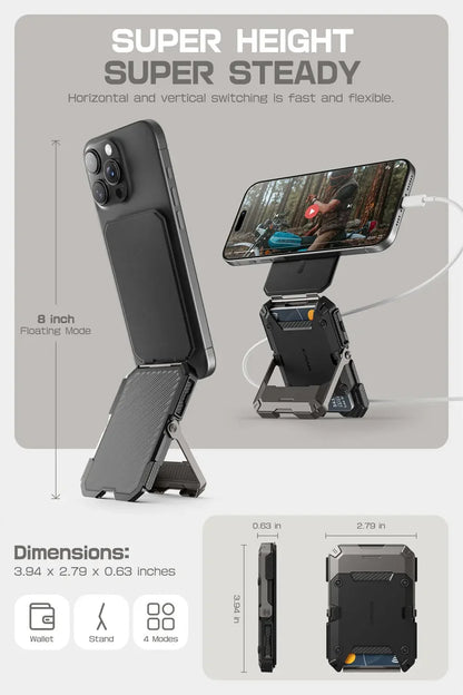 محفظة مغناطيسية مع حامل هاتف ثلاثي القوائم