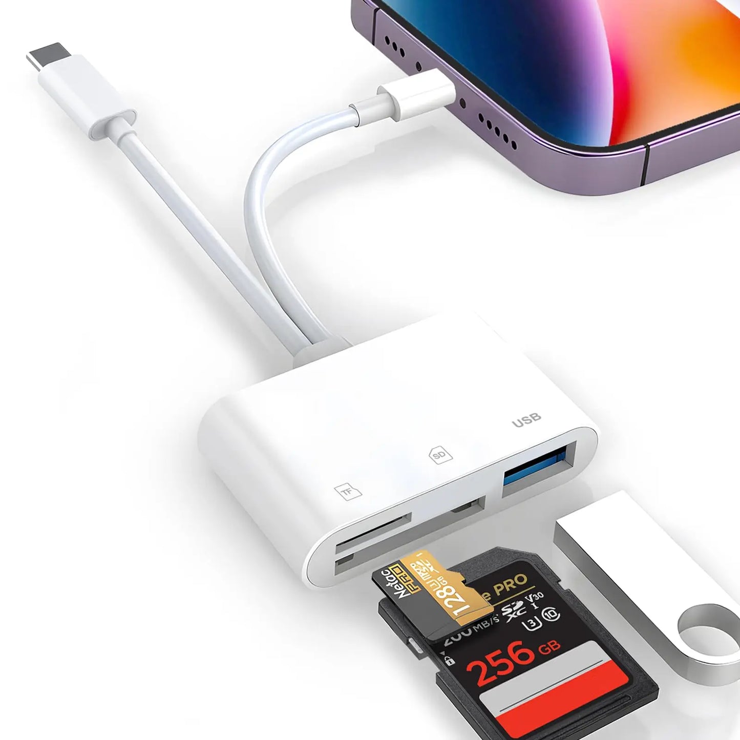 Lecteur de cartes mémoire USB-C 3 en 1