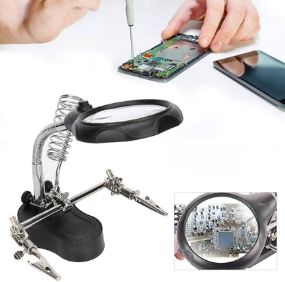 Support professionnel avec lentille grossissante