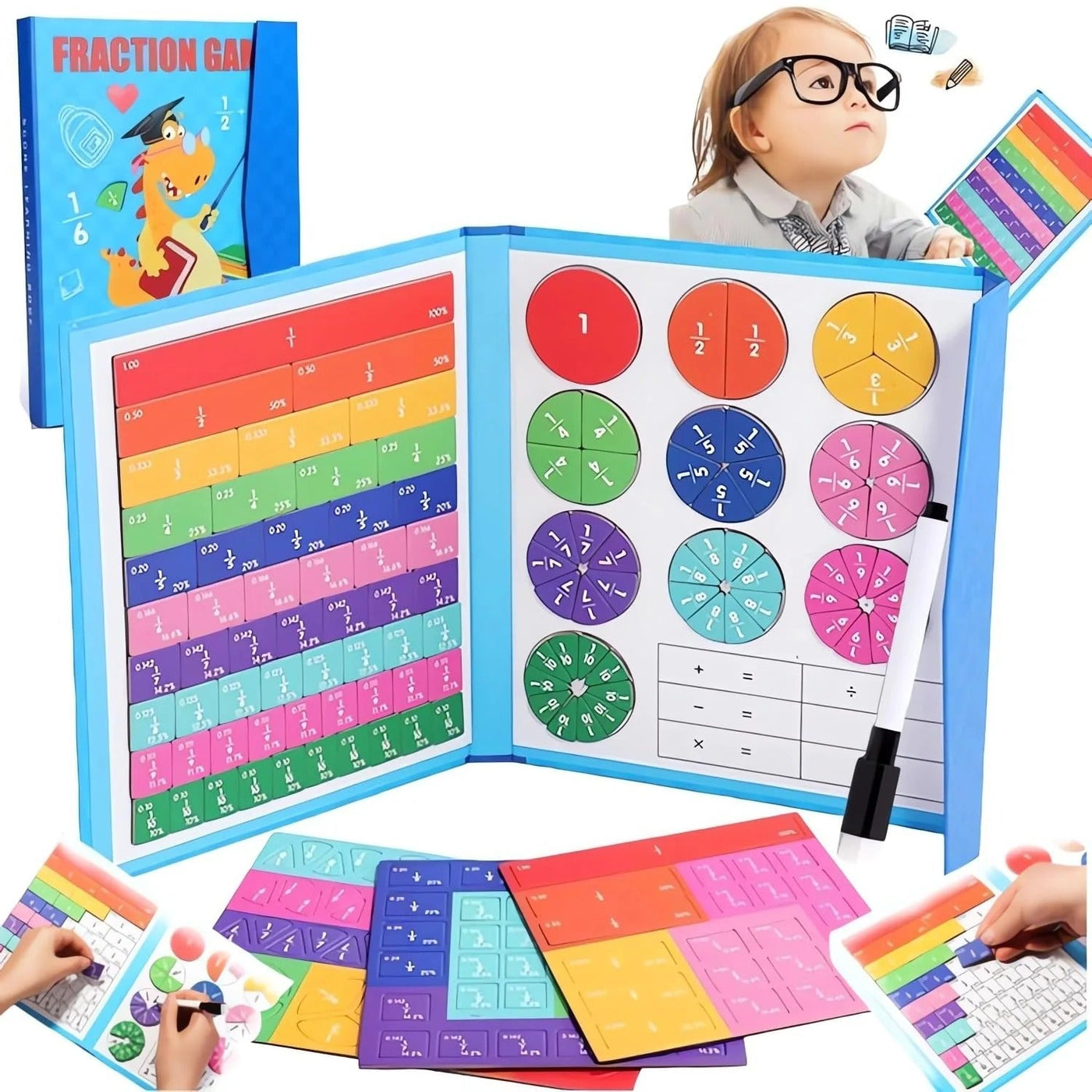 Puzzle magnétique de fractions