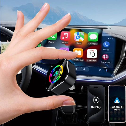 Adaptateur sans fil 2-en-1 pour iPhone et Android Car